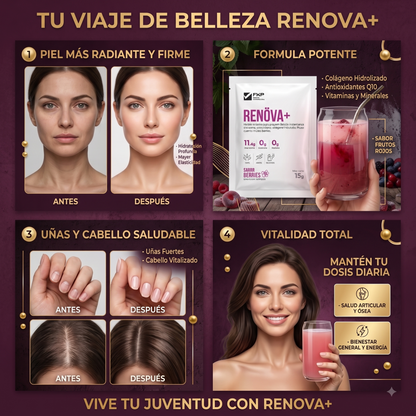 RITUAL RENOVA+ COLLAGENO HIDROLIZADO CON PEPTIDOS
WA: +506 7215-7628 compra acá, CR, MÉXICO, COLOMBIA, GUATEMALA, ARGENTINA, PERÚ, ECUADOR, PANAMÁ, ESTADOS UNIDOS, BRASIL
RENOVA+ MEJORA UÑAS, PIEL Y CABELLA, CONTROL DE DIETA, CON BIOPEPTIDOS Y CERTIFICADO